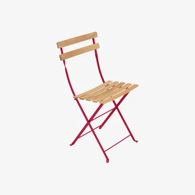 Made in Design Bistro Folding chair - / Metal & wood by Fermob Pink