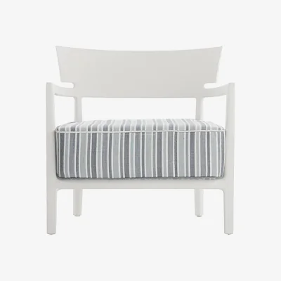 Made in Design Cara OUTDOOR Padded armchair plastic material textile green / Fabric - Kartell