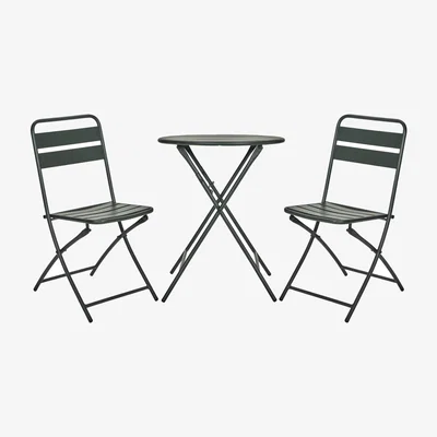 Nordic Nest House Doctor Helo coffee set with 2 chairs Green