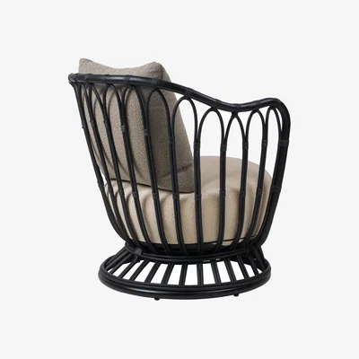 Nordic Nest GUBI Grace Outdoor armchair Lorkey Limonta 41-43-black