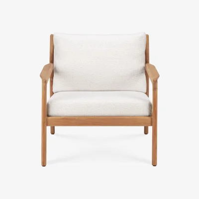 Nordic Nest Ethnicraft Jack outdoor lounge armchair teak Off-white