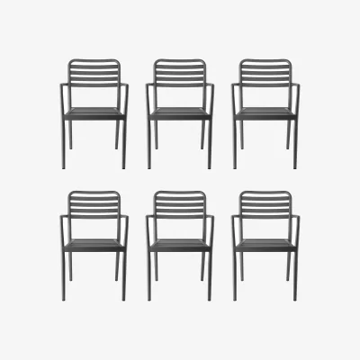 Nordic Nest 1898 Messina armchair Anthracite 6-pack