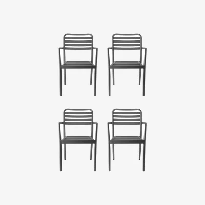 Nordic Nest 1898 Messina armchair Anthracite 4-pack