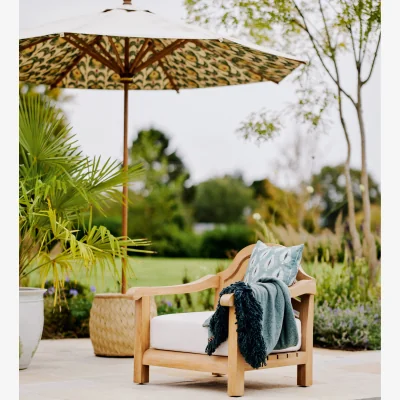 OKA OKA, Cintre Lounge Chair - Natural Teak, Garden Seating