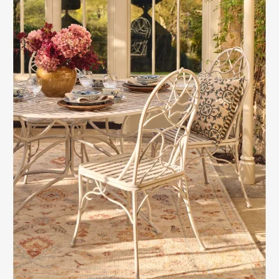 OKA OKA, Viticcio Garden Dining Chair - Grey, Dining Chairs, Iron