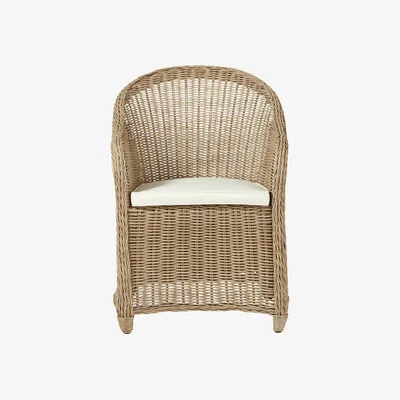 OKA OKA, Calbourne Armchair - Off White, Garden Seating, All Weather Rattan