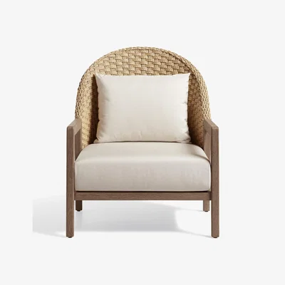 OKA OKA, Shorwell Garden Armchair Natural Teak, Garden Seating, Teak