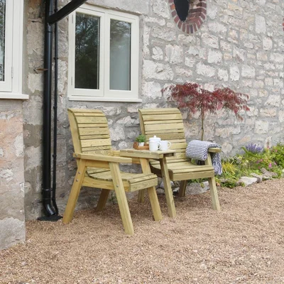Downtown Zest Garden Freya Wooden Companion Seat In Natural
