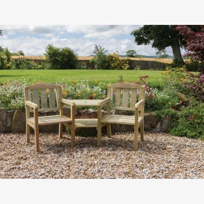 Downtown Zest Garden Caroline Wooden Companion Seat In NaturalWood
