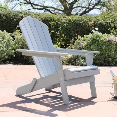 Downtown Zest Garden Jasmine Wooden Folding Chair - Light Grey