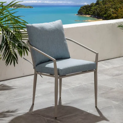 Quatropi Mia Aluminium Outdoor Garden Dining Chair Sky Blue