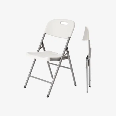 The Range Heavy-Duty Folding Table Beer Bench Chair Garden Picnic Portable Furniture Set - White / Folding Chair - White