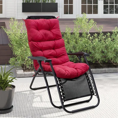 The Range Tri-fold Outdoor Chair Cushion - Wine Red