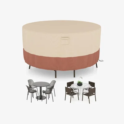 The Range 213cm Outdoor Table Chair Set Cover Round Patio Furniture Cover - Brown