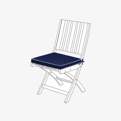 The Range Outdoor Rattan Chair Seat Pad Garden Patio Chair Cushion  - Navy