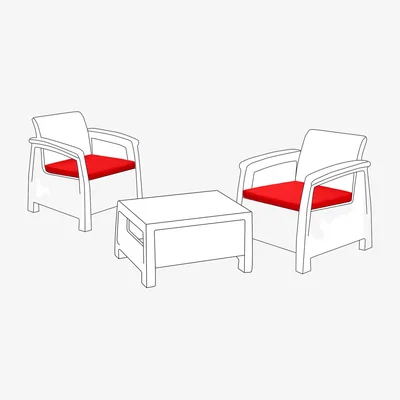 The Range Outdoor Rattan Chair Cushion Garden Keter Furniture 2pc Seat Pads - Red