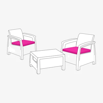 The Range Outdoor Rattan Chair Cushion Garden Keter Furniture 2pc Seat Pads - Pink