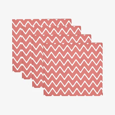 The Range Outdoor Garden Chair Cushion Printed Seat Pad - Chevron Pink / 1