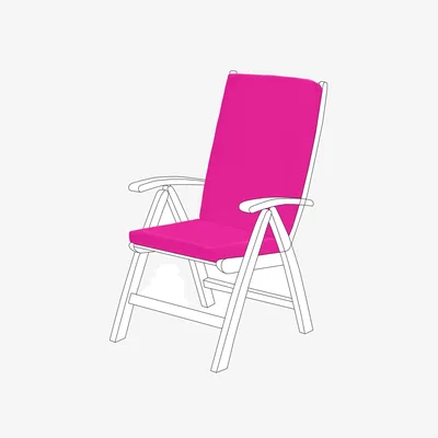The Range Water-Resistant Highback Garden Chair Seat Pad Outdoor Cushion  - Pink