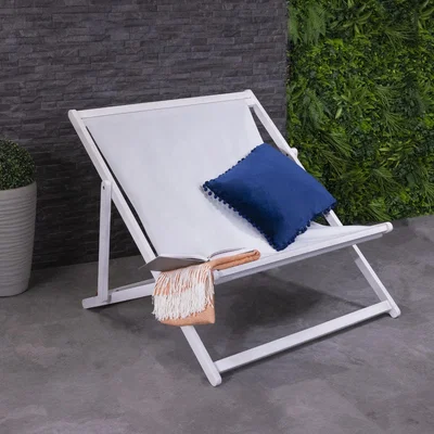 The Range FSC Certified Eucalyptus White Washed Double Deck Chair Grey - Grey