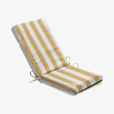 The Range Wide Striped Outdoor Full Chair Pad Yellow - Yellow/White