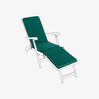 The Range Outdoor Sun Lounger Steamer Chair Seat Cushion Pad - Green - Green