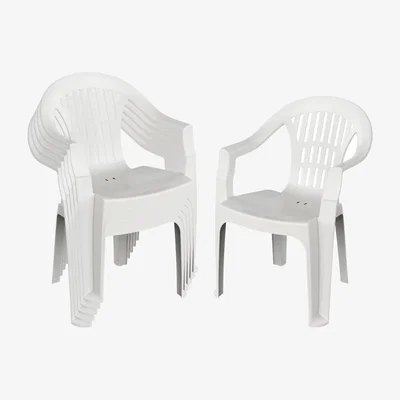 The Range 6x Irem Garden Dining Chairs Stackable Outdoor Patio Chair Furniture - White