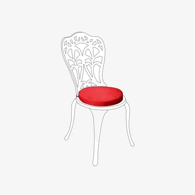 The Range Garden Bistro Chair Seat Pad Outdoor Cushion  - Red  / Red