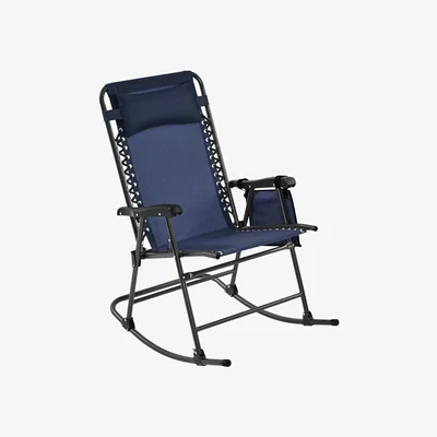 The Range Outdoor Foldable Rocking Chair Camping Chair - Navy Blue