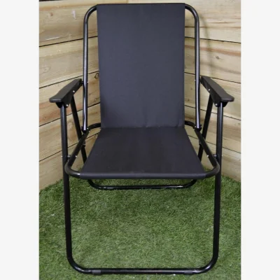 The Range Folding Outdoor Camping Deck Chair - Black