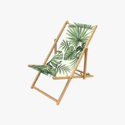 The Range Tropical Leaf Deck Chair - Green