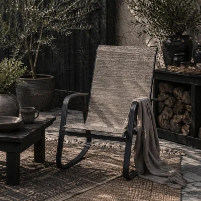 The Range Leke Fizi Metal Light Brown Outdoor Rocking Garden Chair