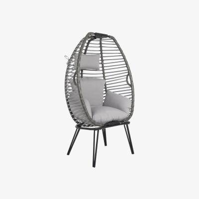 The Range Egg Shaped Chair Wicker  Rope Basket Grey Outdoor Furniture - Grey