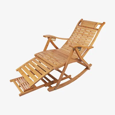 The Range Bamboo Indoor Outdoor Foldable Rocking Chair - Natural Brown