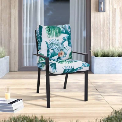 The Range Outdoor Waterproof Chair Cushion - Green+White