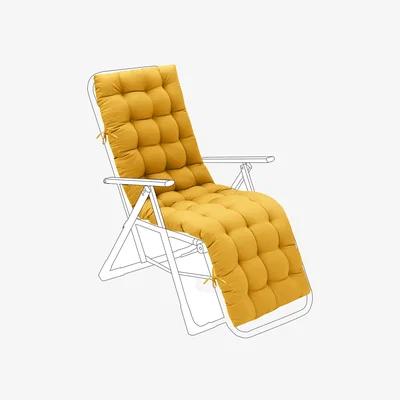 The Range Outdoor Sun Lounger Garden Recliner Chair Cushion Seat Pad - Amber Gold