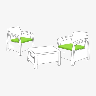 The Range Outdoor Rattan Chair Cushion Garden Keter Furniture 2pc Seat Pads - Lime