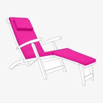 The Range Outdoor Sun Lounger Steamer Chair Cushion - Pink / 1