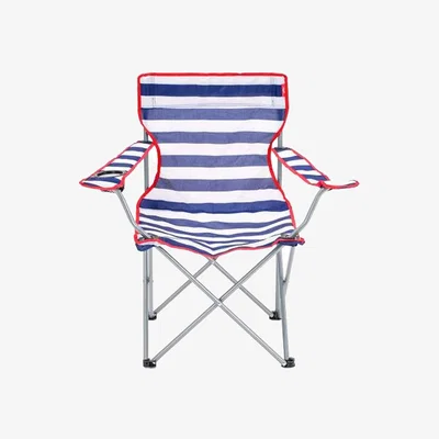 The Range Foldable Garden Camping Chair With Arm Rest and Cup Holder - Red & Blue