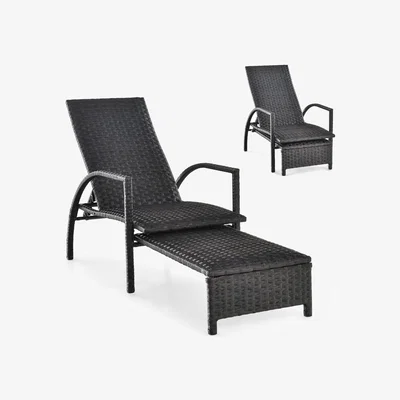 The Range Outdoor Patio Rattan Chaise Lounge Chair  - Brown
