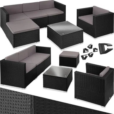 The Range Rattan Garden Furniture Lignano Set with Armchair - Black