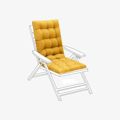 The Range Outdoor High Back Garden Rocking Chair Cushion Printed Seat Pad - Amber Gold