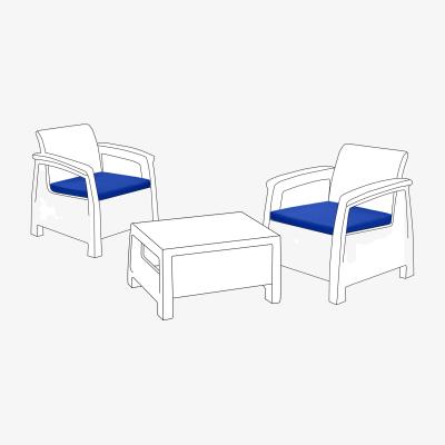 The Range Outdoor Rattan Chair Cushion Garden Keter Furniture 2pc Seat Pads - Blue