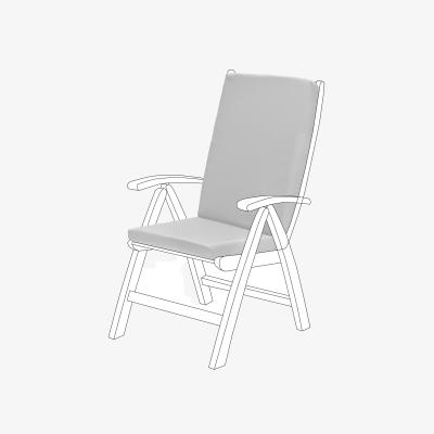 The Range Water-Resistant Highback Garden Chair Seat Pad Outdoor Cushion  - Grey