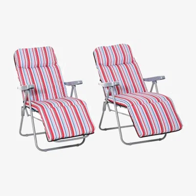 The Range Lola Reclining Garden Chair Set of 2 - Red