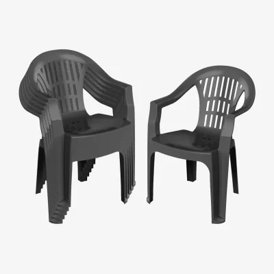The Range 6x Milas Garden Dining Chairs Outdoor Patio Chair Furniture - Anthracite