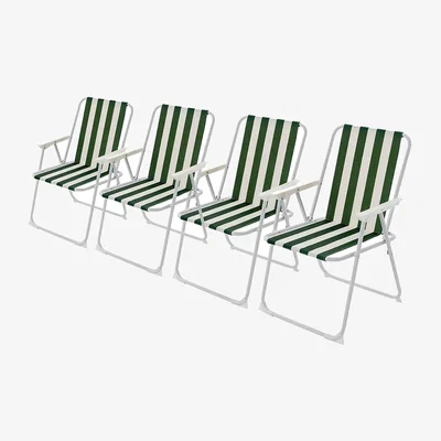 The Range Luxury Camping Chair Set of 4   - White