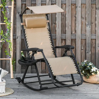 The Range Garden Rocking Chair Folding Recliner - Brown