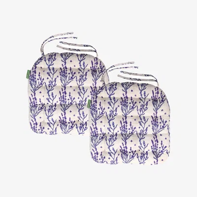 The Range Outdoor Garden Chair Cushion Tufted Seat Pad - Provence Lavender / 2