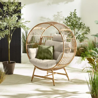 The Range Boca Rattan Cocoon Garden Egg Chair - Beige